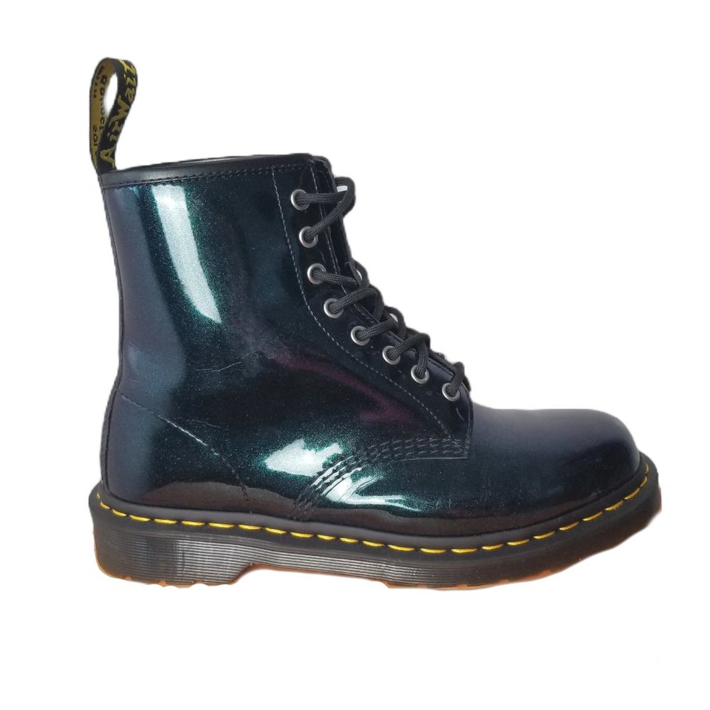 Dr. Martens Women's 10 Blue Black Sparkly Glittery High Top Boots Grunge Indie